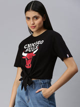Chicago Bulls: Classic Crest Tie Top- Black