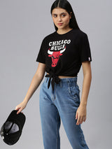 Chicago Bulls: Classic Crest Tie Top- Black