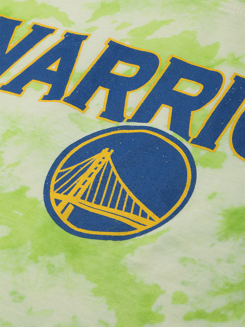 Golden State Warriors: Tie & Dye Crop Top- Neon Green
