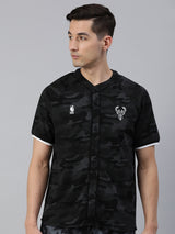 Milwaukee Bucks: Camo Baseball Shirt - Anthra Melange