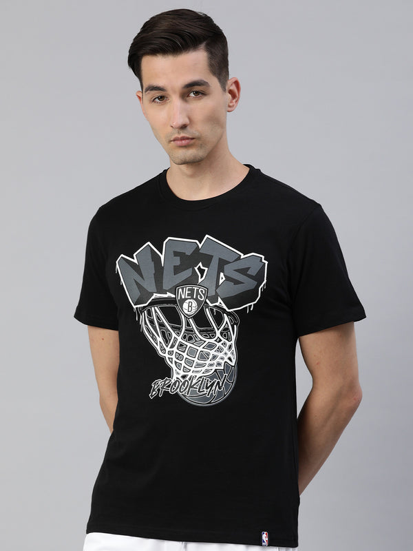 Brooklyn Nets: Typeface Drip T-Shirt - Black