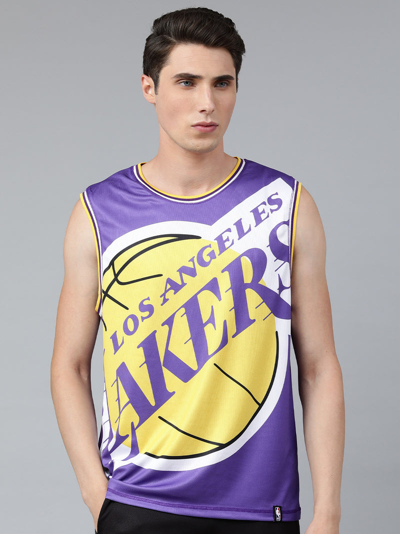 Los Angeles Lakers: Gold Foil Sleeveless Hoodie - Olive Green