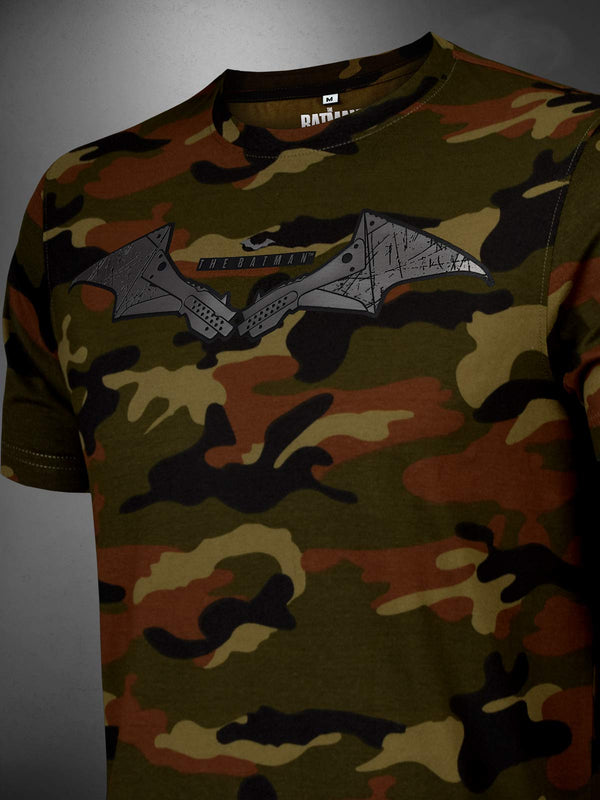 The Batman: 3D Print Combat T-Shirt - Olive Green