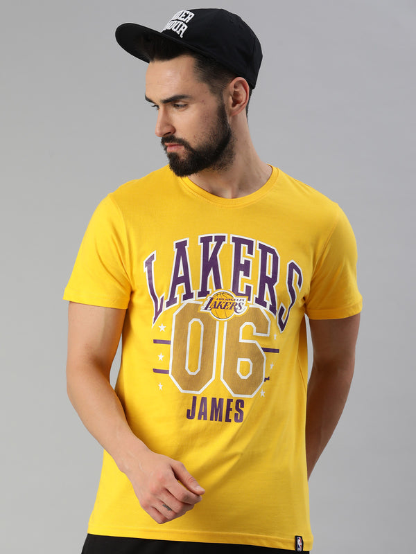 Los Angeles Lakers: LeBron James Numbered T-Shirt - Mustard