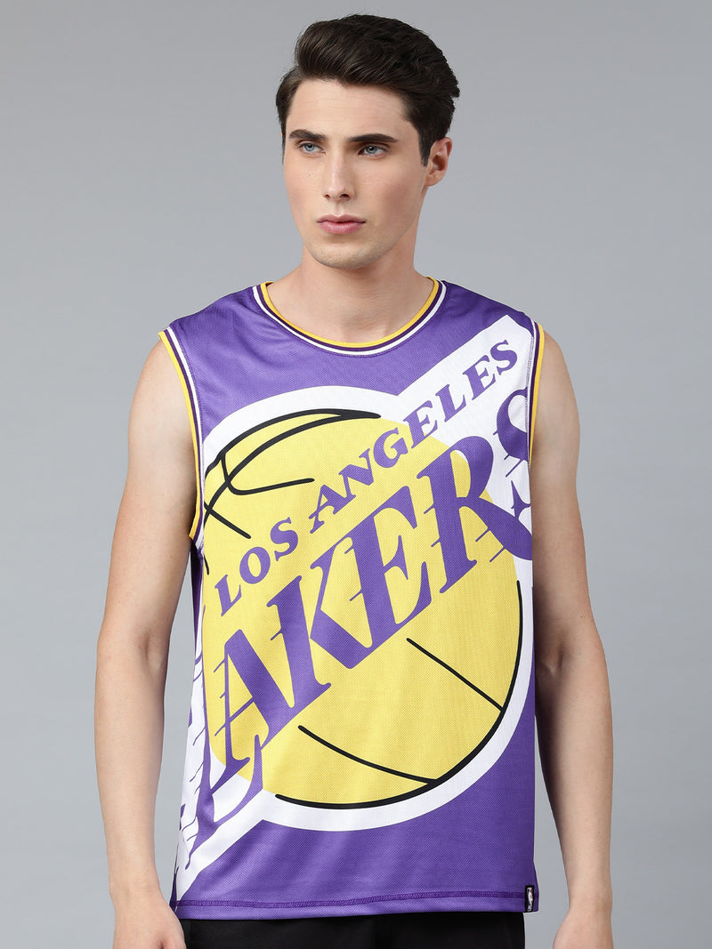 Los Angeles Lakers: Oversized Logo Sleeveless Jersey - Purple – Shop The  Arena