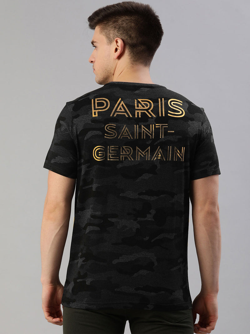 Paris Saint-Germain: Camo Gold Foil T-Shirt - Anthra Melange