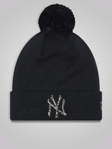 New York Yankees Infill Navy Bobble Beanie Hat