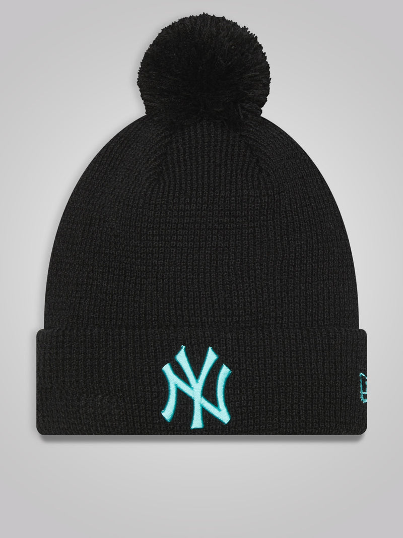 New York Yankees Pop Black Bobble Beanie Hat