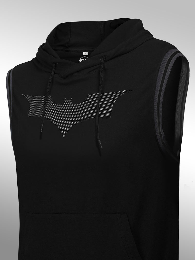 Batman: Sleeveless Hoodie- Black