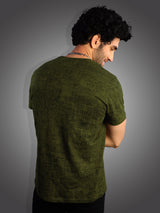 Black Adam: Grunge T-Shirt - Olive Green