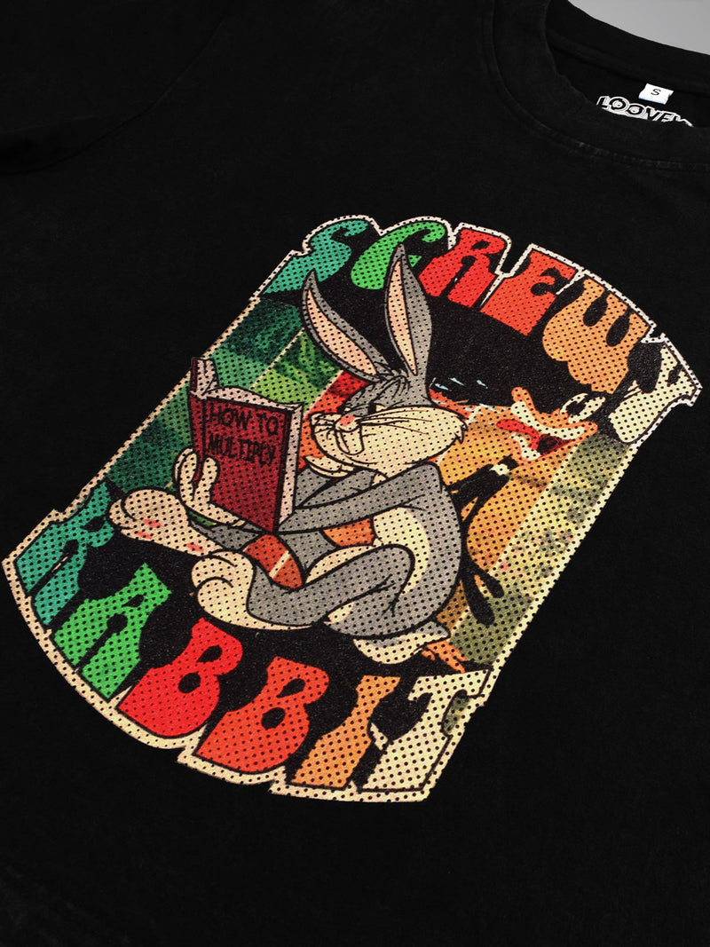 Looney Tunes: Screwy Rabbit Crop Top - Black
