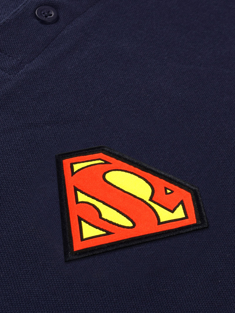 Superman: Classic Henley- Navy