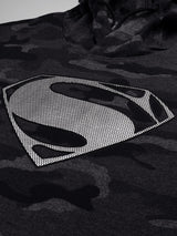 Superman: Combat Sleeveless Hoodie- Anthra Melange