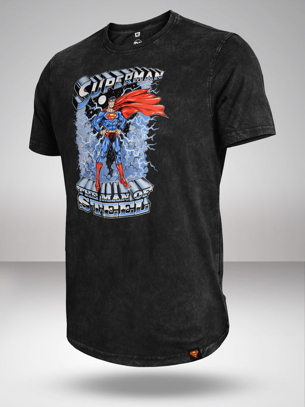 Superman: Man Of Steel Retro Rock T-Shirt - Black