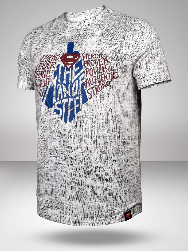 Superman: The American Hero T-Shirt - Grunge Off White
