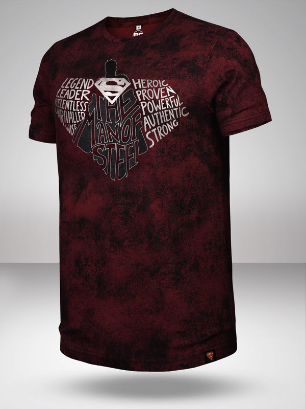 Superman: What It Takes T-Shirt - Grunge Burgundy