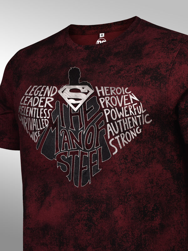 Superman: What It Takes T-Shirt - Grunge Burgundy