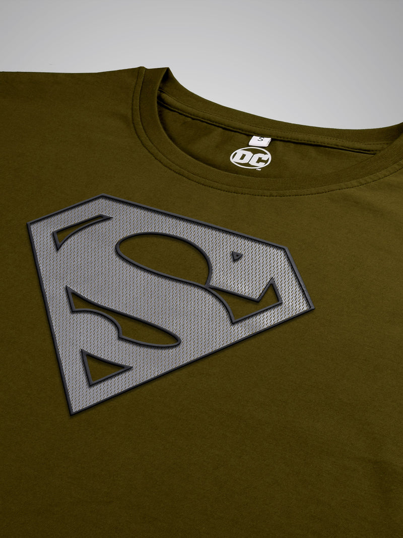 Superman: Classic Crest Tie Top- Olive Green