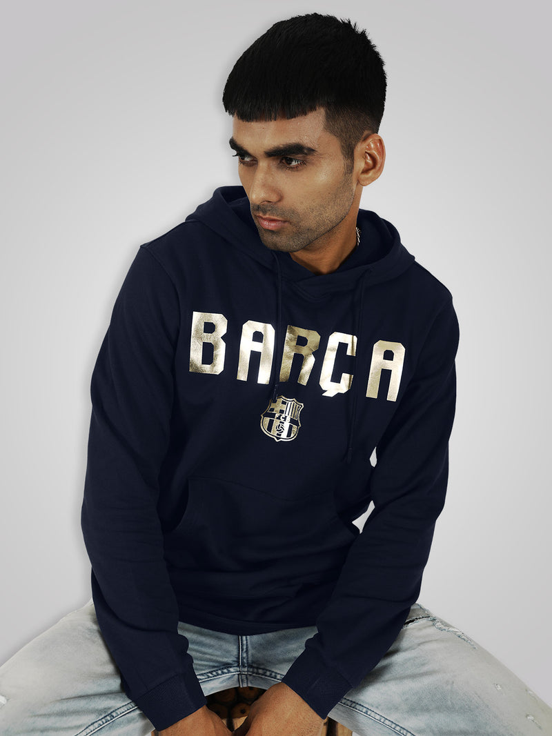 FC Barcelona: Gold Foil Hoodie Navy – Shop The Arena