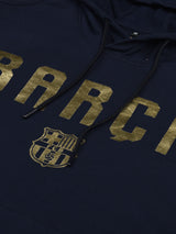 FC Barcelona: Gold Foil Hoodie - Navy