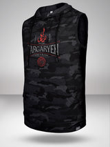 GOT: House Targaryen Sleeveless Combat Hoodie- Anthra Melange