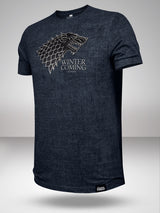 GOT: House Stark 3D Crest T-Shirt - Grunge Navy