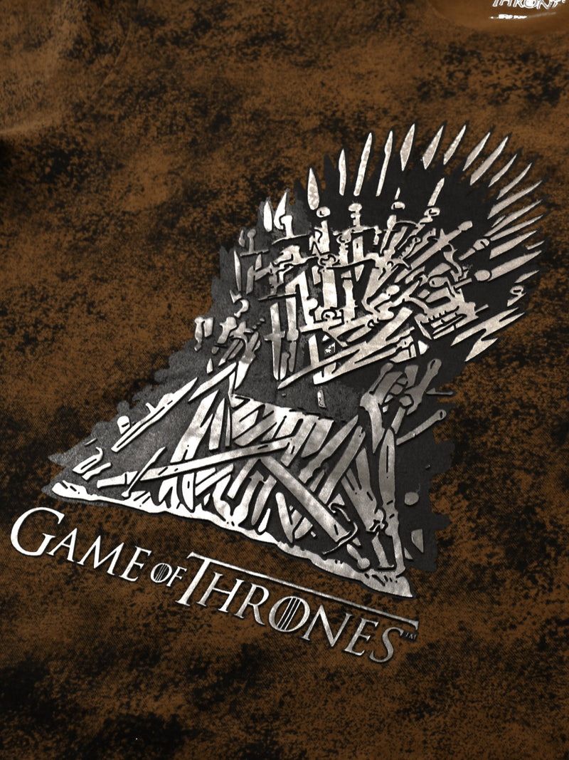 Game Of Thrones: The Iron Throne 3D Print T-Shirt - Grunge Tobacco