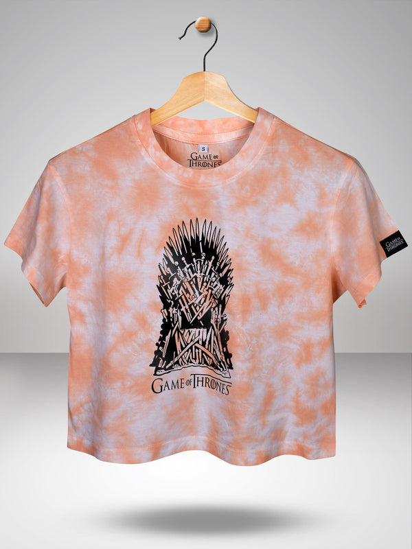 GOT: The Iron Throne Crop Top- Coral