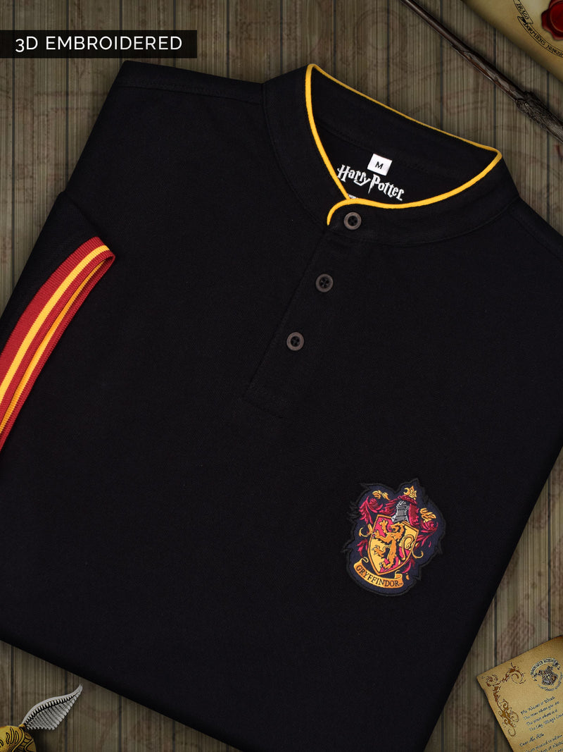 Harry Potter: Gryffindor Classic Henley- Black