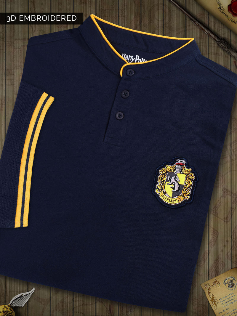 Harry Potter: Hufflepuff Classic Henley- Navy