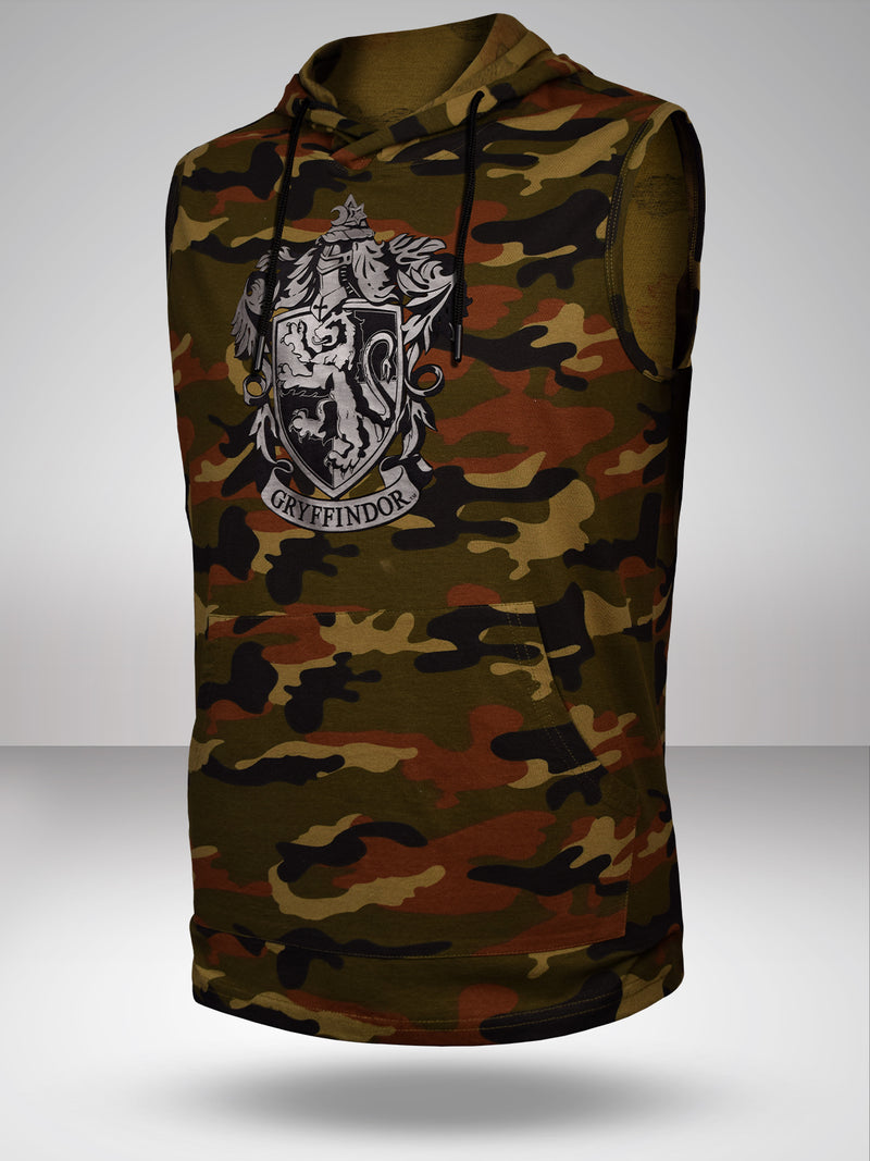 Harry Potter: Gryffindor Combat Sleeveless Hoodie - Olive Green