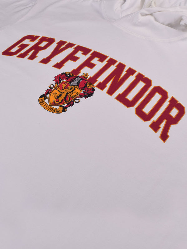 Gryffindor: Oversized Crop Hoodie- White