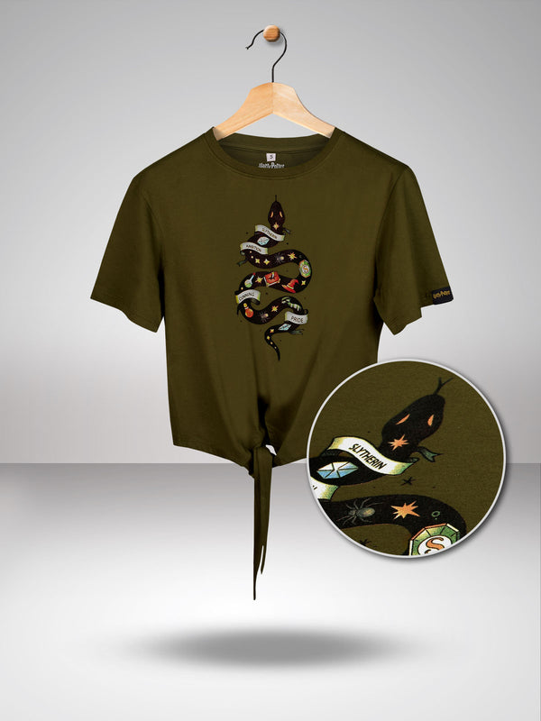 Harry Potter: What Makes A Slytherin Tie Top- Olive Green