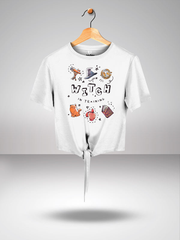 Harry Potter: Witch In Training Tie Top- White
