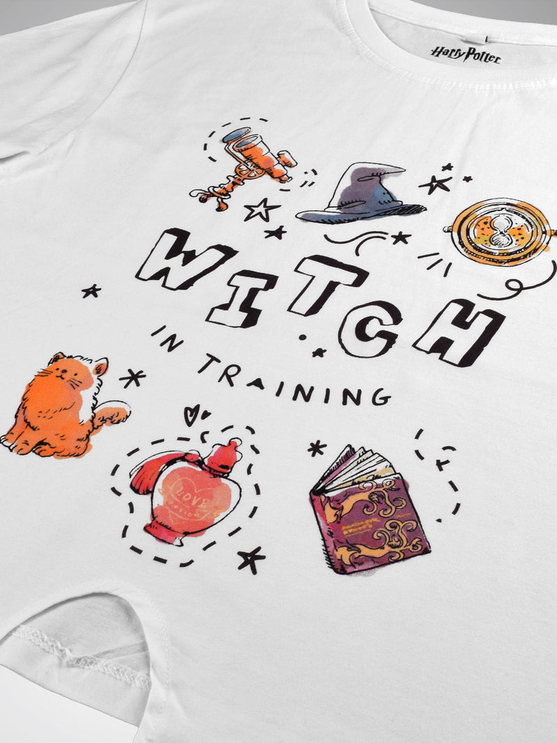 Harry Potter: Witch In Training Tie Top- White