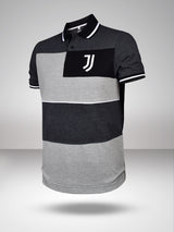 Juventus FC: Colour Blocked Polo - Anthra Melange