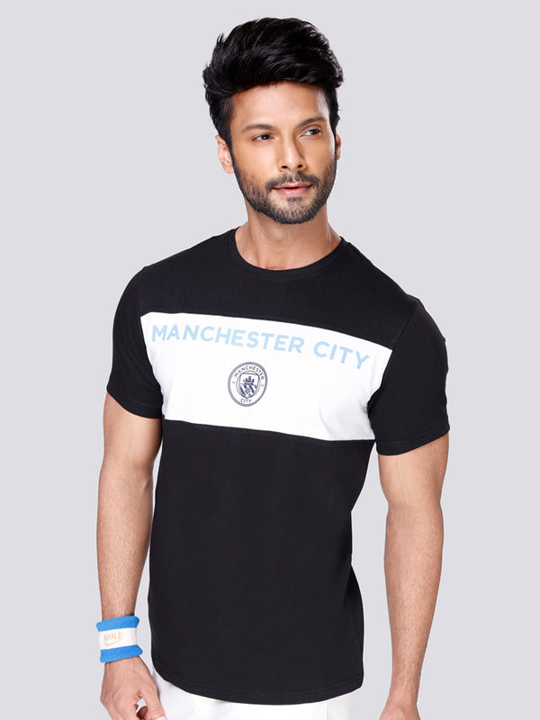 Manchester City T-Shirt with Contrast Colouring