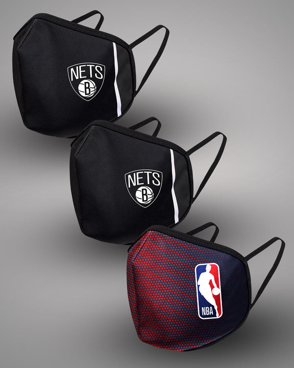 Brooklyn Nets Pack of 3 Face Coverings