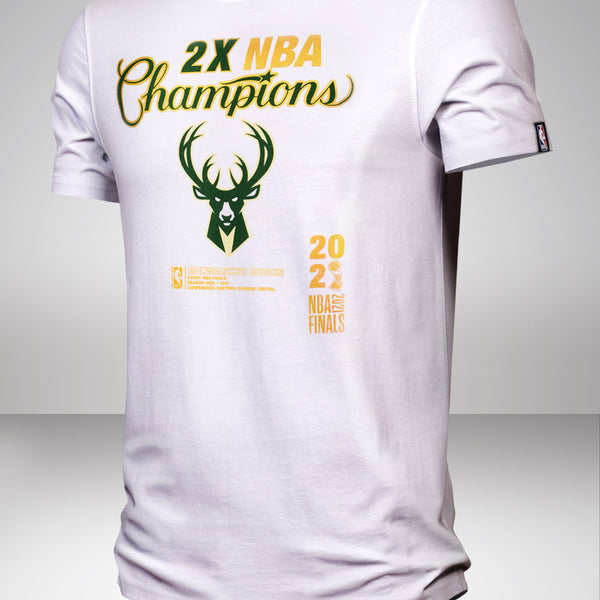 Nike Milwaukee Bucks 2021 NBA Champions Celebration Trophy T-Shirt - MODA3