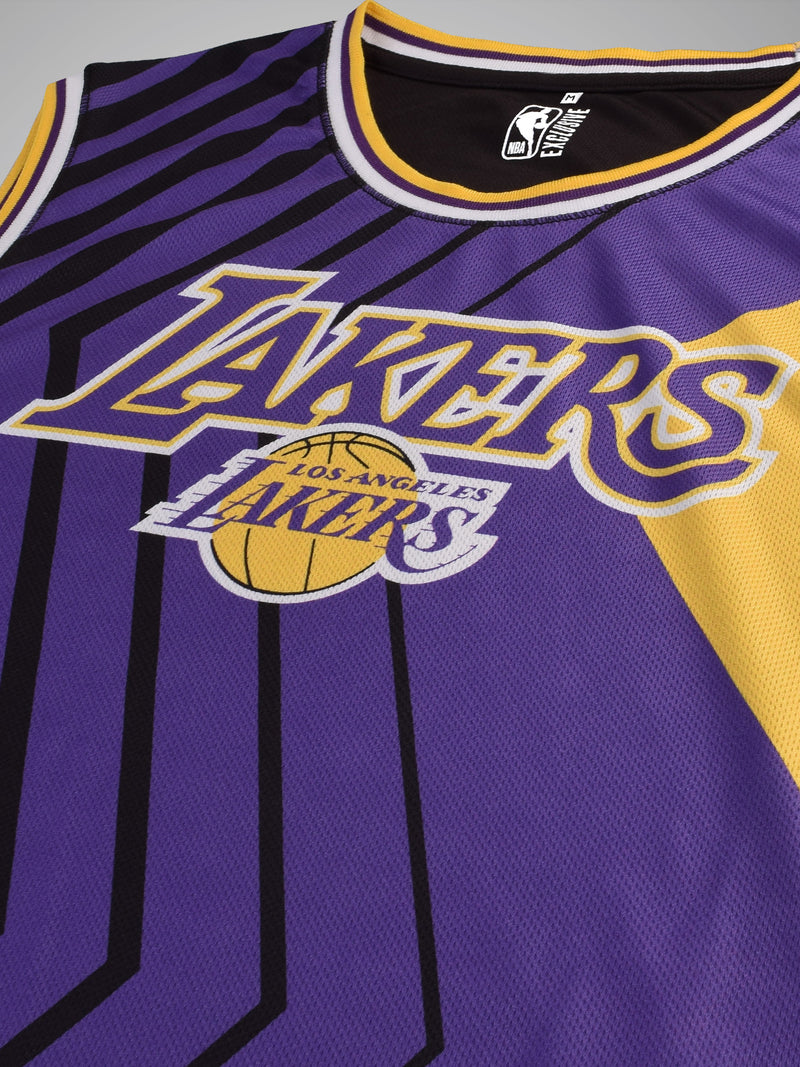 Nba Los Angeles Lakers L.A. Lakers Team Jersey purple white yellow size XL