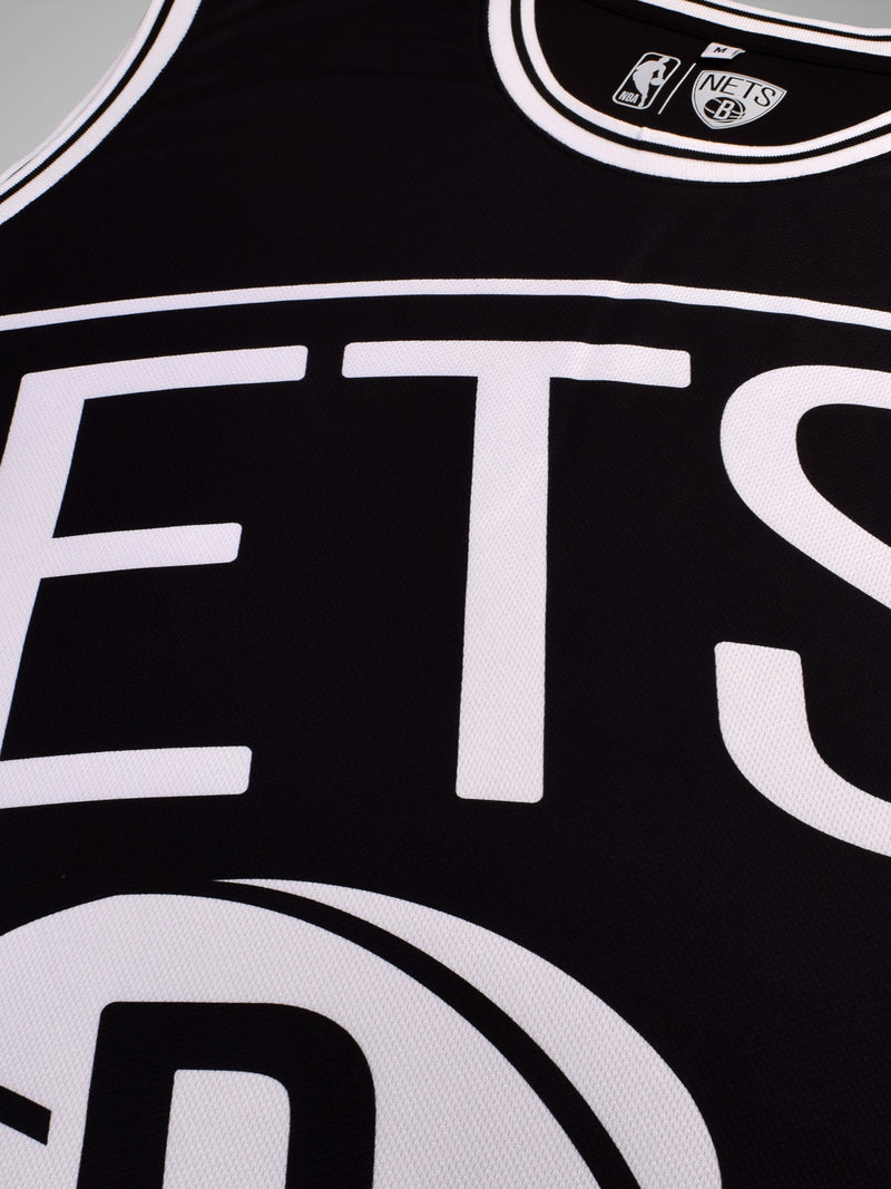 Brooklyn Nets: Oversized Logo Sleeveless Jersey - Black – Shop The