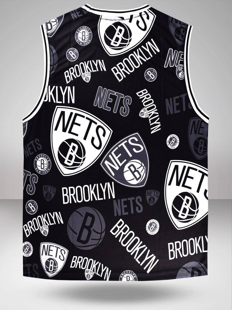 Brooklyn Nets: Logo Mash Sleeveless Jersey - Black