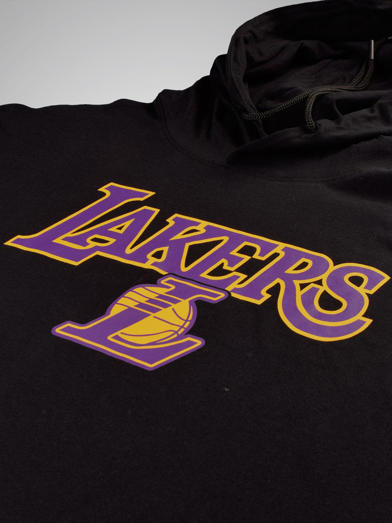 Los Angeles Lakers: Oversized T-Shirt Hoodie- Black – Shop The Arena