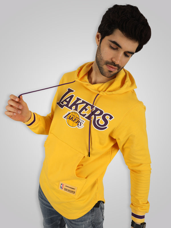 Los Angeles Lakers: Oversized T-Shirt Hoodie- Black – Shop The Arena
