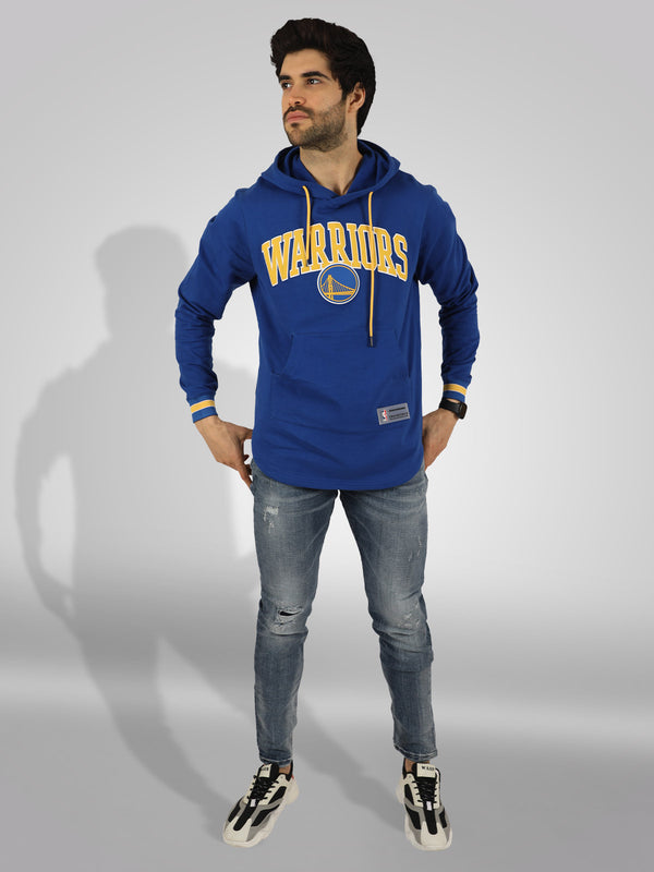 NBA Golden State Warriors Hoodie Sweatshirt Blue Yellow Large