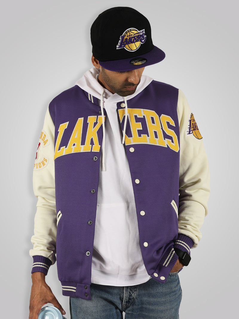 Maker of Jacket NBA Teams Jackets Los Angeles Lakers Pink Varsity Baseball