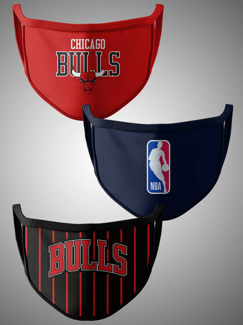 Chicago Bulls Pack of 3 Face Covering
