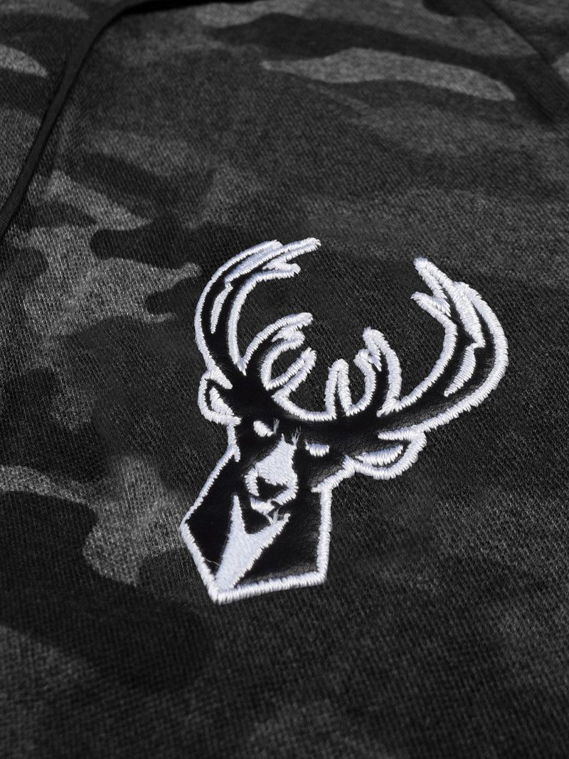 Milwaukee Bucks: Camo Baseball Shirt - Anthra Melange