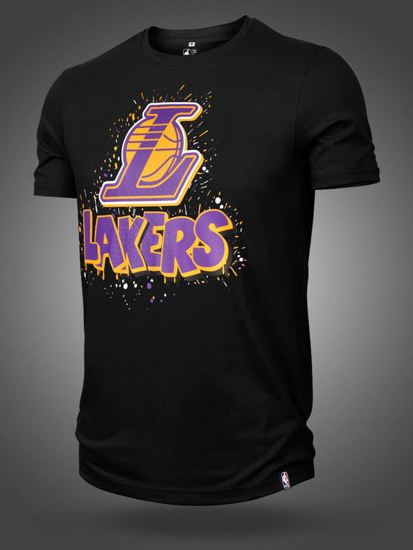 New Era NBA LOS ANGELES LAKERS INFILL TEAM LOGO - Club wear - black/purple/ black 