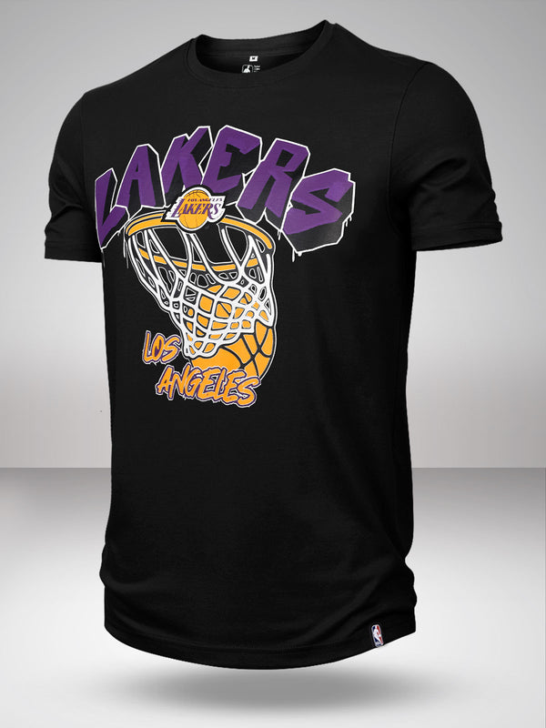 Los Angeles Lakers: Typeface Drip T-Shirt - Black